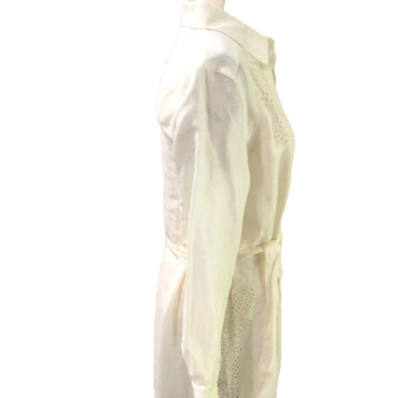 Free People Ivory Embroidered Button-down Dress Duster, Size Medium - Picture 4 of 8